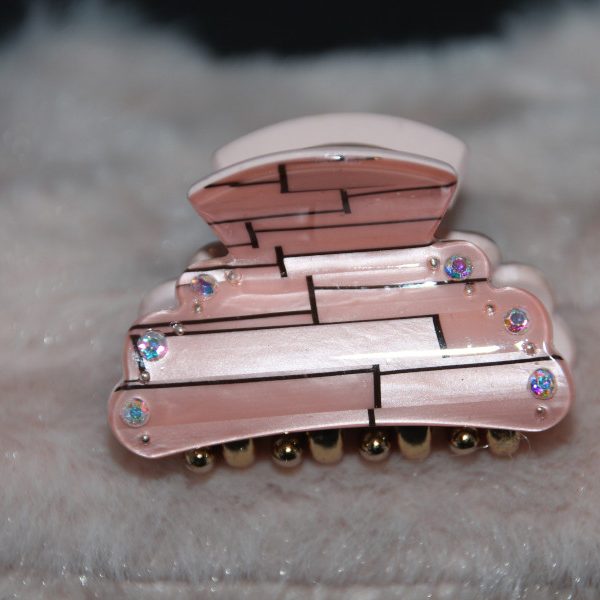 Mini pince croco rose et strass