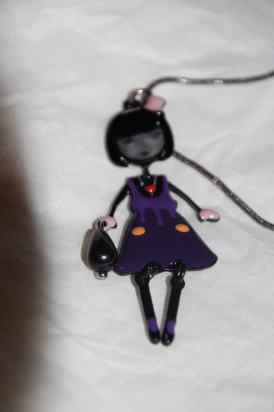 Collier Lolilota Mini Pépette robe vintage violette