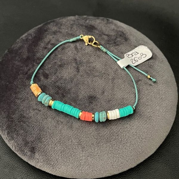 Bracelet IKITA perles heishi et pierres naturelles