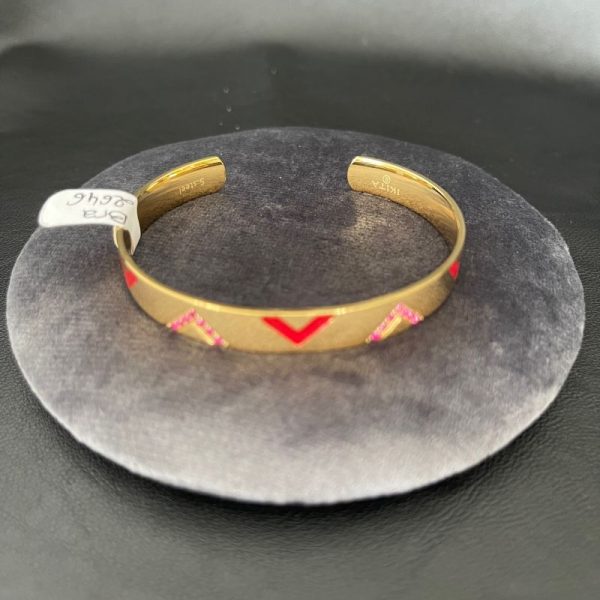 Jonc ouvert IKITA strass roses