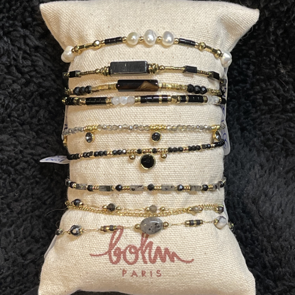 Bracelet Noir ou Gris et Doré BOHM